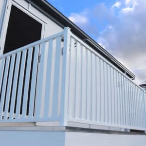 Slated Aluminium Balustrade - White